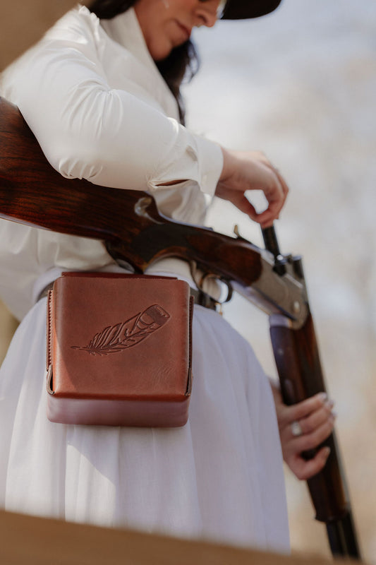 Field & Femme Leather Shell Pouch