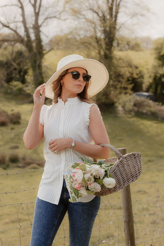 Sleeveless Charlotte Blouse - Crisp White